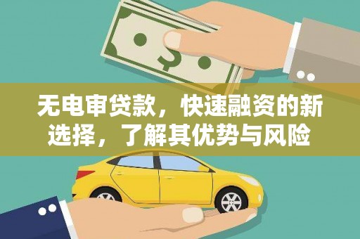 丽水无电审贷款，快速融资的新选择，了解其优势与风险
