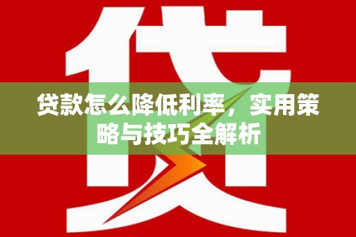 丽水贷款怎么降低利率，实用策略与技巧全解析