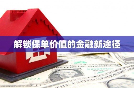 丽水解锁保单价值的金融新途径