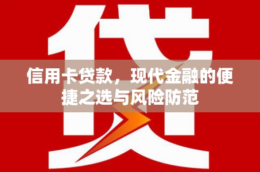 丽水信用卡贷款，现代金融的便捷之选与风险防范