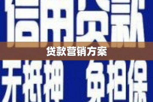 丽水贷款营销方案