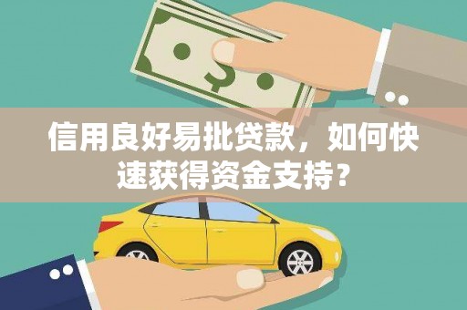 丽水信用良好易批贷款，如何快速获得资金支持？
