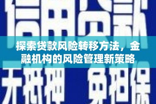 丽水探索贷款风险转移方法，金融机构的风险管理新策略