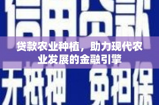 丽水贷款农业种植，助力现代农业发展的金融引擎