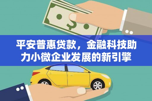 丽水平安普惠贷款，金融科技助力小微企业发展的新引擎
