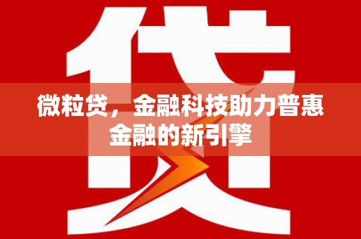 丽水微粒贷，金融科技助力普惠金融的新引擎