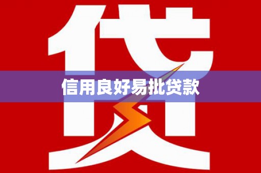 丽水信用良好易批贷款