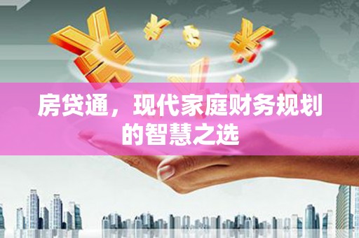 丽水房贷通，现代家庭财务规划的智慧之选