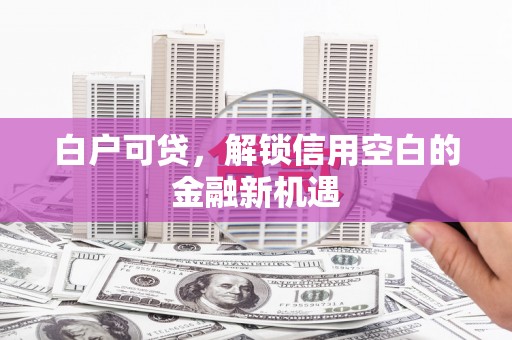 丽水白户可贷，解锁信用空白的金融新机遇