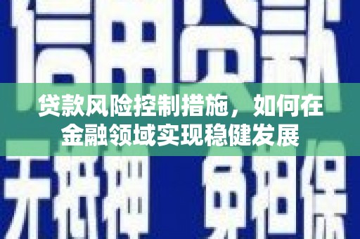 丽水贷款风险控制措施，如何在金融领域实现稳健发展
