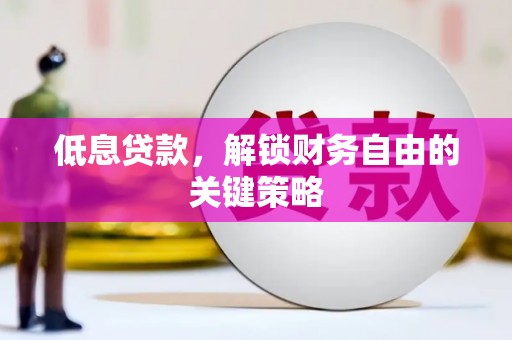 丽水低息贷款，解锁财务自由的关键策略