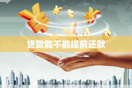 丽水贷款能不能提前还款