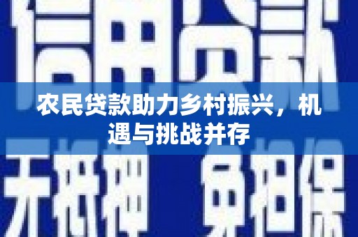 丽水农民贷款助力乡村振兴，机遇与挑战并存