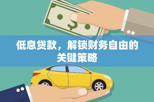 丽水低息贷款，解锁财务自由的关键策略