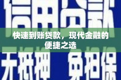 丽水快速到账贷款，现代金融的便捷之选