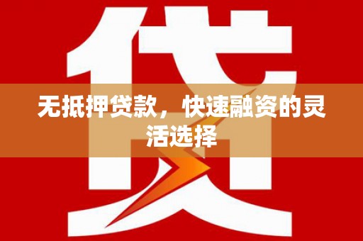 丽水无抵押贷款，快速融资的灵活选择