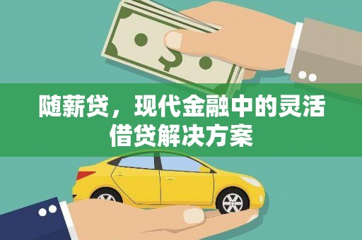 丽水随薪贷，现代金融中的灵活借贷解决方案