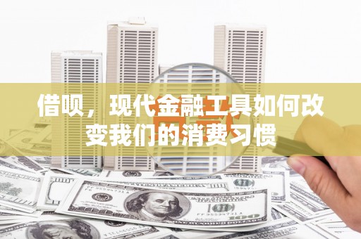 丽水借呗，现代金融工具如何改变我们的消费习惯