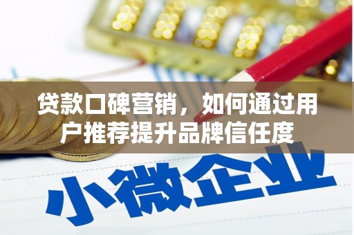 丽水贷款口碑营销，如何通过用户推荐提升品牌信任度