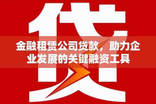 丽水金融租赁公司贷款，助力企业发展的关键融资工具
