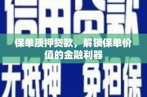 丽水保单质押贷款，解锁保单价值的金融利器