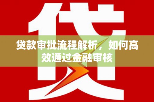 丽水贷款审批流程解析，如何高效通过金融审核