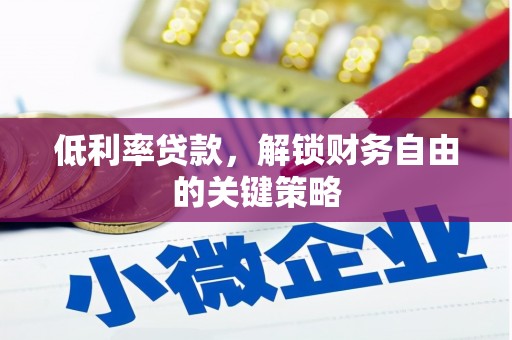 丽水低利率贷款，解锁财务自由的关键策略