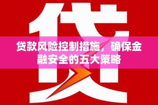 丽水贷款风险控制措施，确保金融安全的五大策略
