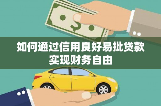丽水如何通过信用良好易批贷款实现财务自由