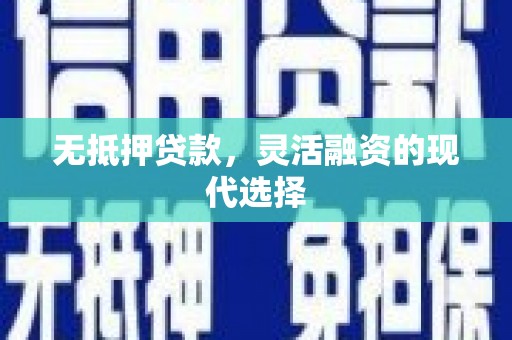 丽水无抵押贷款，灵活融资的现代选择