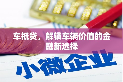丽水车抵贷，解锁车辆价值的金融新选择