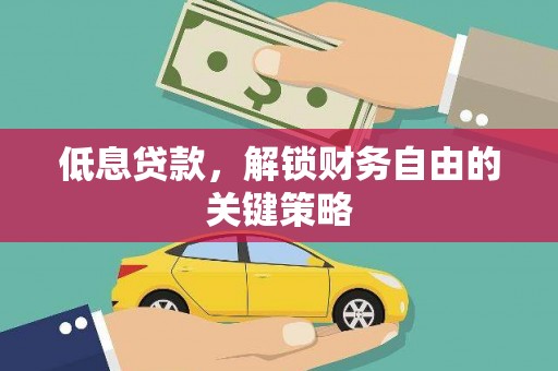 丽水低息贷款，解锁财务自由的关键策略