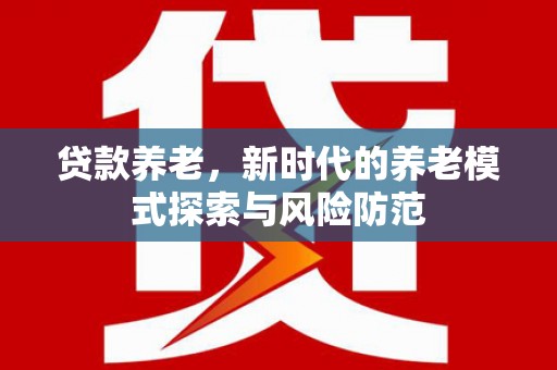 丽水贷款养老，新时代的养老模式探索与风险防范